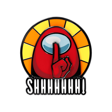 シーーッ！ 回転ピンバッジ