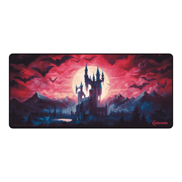 月下の古城 デスクマット