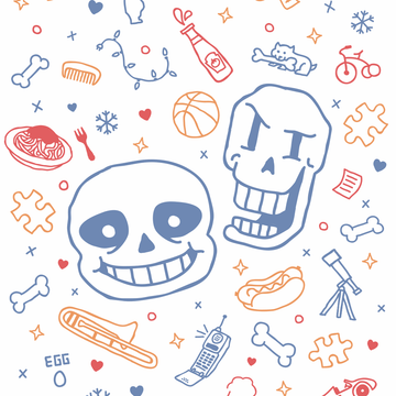 サンズとパピルスが描いてあるTシャツ