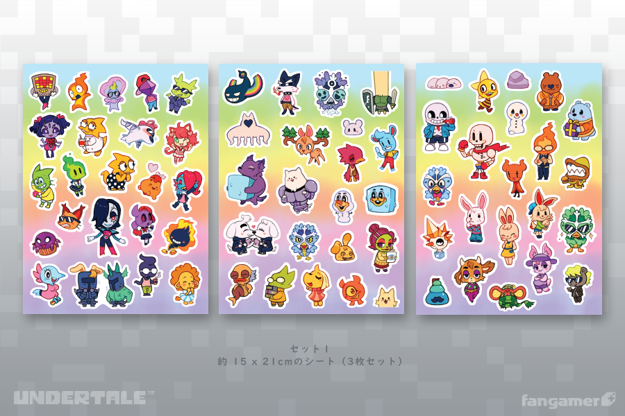 UNDERTALE」- ちていのなかま ステッカー(セット1 UNDERTALE」- ちていのなかま ステッカー(セット1