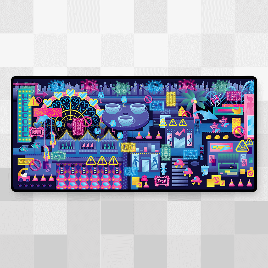 DELTARUNE」－ サイバーシティ デスクマット - Fangamer Japan